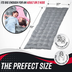 VaygWay grey camping mattress offers plush comfort on tent floors or lounge areas.