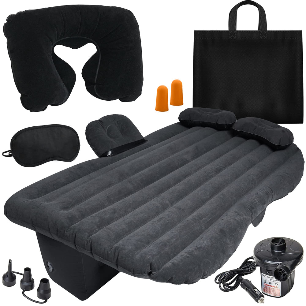 VaygWay inflatable car air mattress with pump kit ready for road trips.