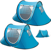 VaygWay pop-up cabana beach-setup provides quick shade for family outings.