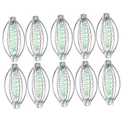 Stainless steel fishing feeder cage close-up