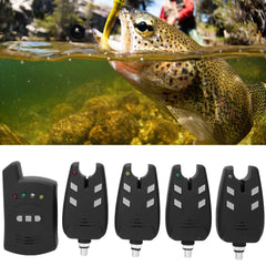 Vbest life fishing setup with alarm clipped to rod for easy bite detection