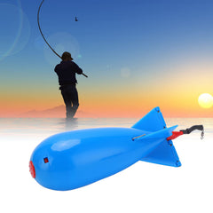 VBESTLIFE bait thrower blue open-cap detail supports controlled bait release.