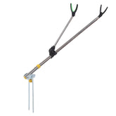 VBESTLIFE fishing rod bracket with ground plug for stable shoreline setup.
