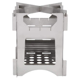 VBESTLIFE stainless-steel wood-burning stove folded for backpacking and easy packing