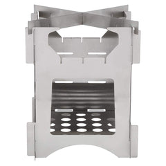 VBESTLIFE stainless-steel wood-burning stove folded for backpacking and easy packing