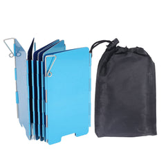 VBESTLIFE stove windscreen with 9 plates; compact and stable for camping meals.