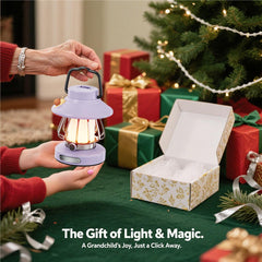 V.C.Formark snail-lantern violet, USB-C rechargeable, ideal for camping trips.