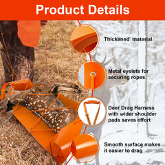 Vecacosic deer drag harness emphasizes secure grip and control during transport