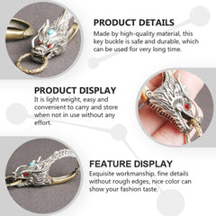 Veemoon dragon-head design carabiner secures keys on belts and bags