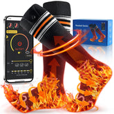 VEEST heated socks outer packaging showing premium warmth for outdoor adventures.