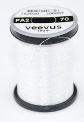 Veevus 70 Denier Power Thread in white, ideal for larger flies and bulk materials during tying.