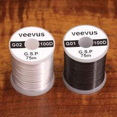 Veevus G.S.P Thread 50 Denier White spool for precise, flat fly ties.