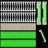 Vefungyan green glow sticks for fishing rod bundle, 350 pieces