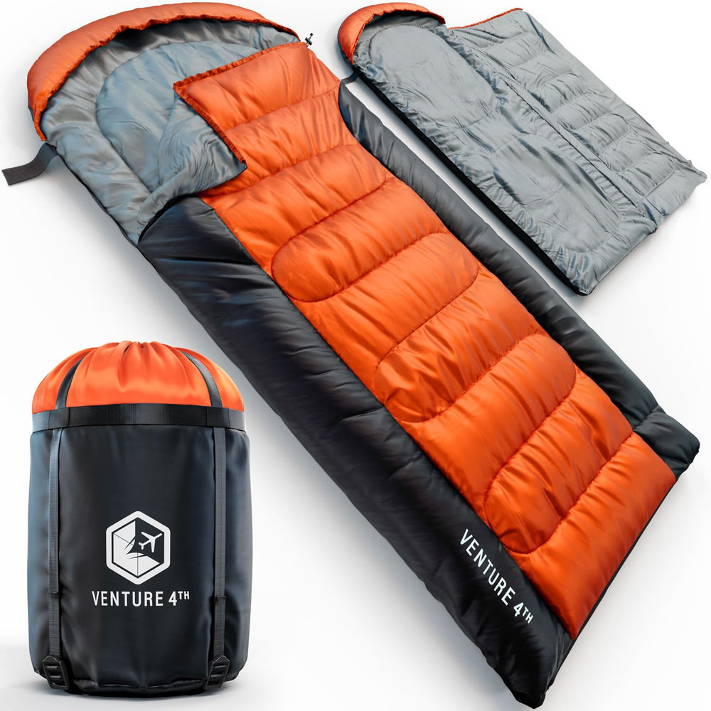 VENTURE 4TH 3-Season XXL sleeping bag front view shows roomy, tall camper-friendly design.