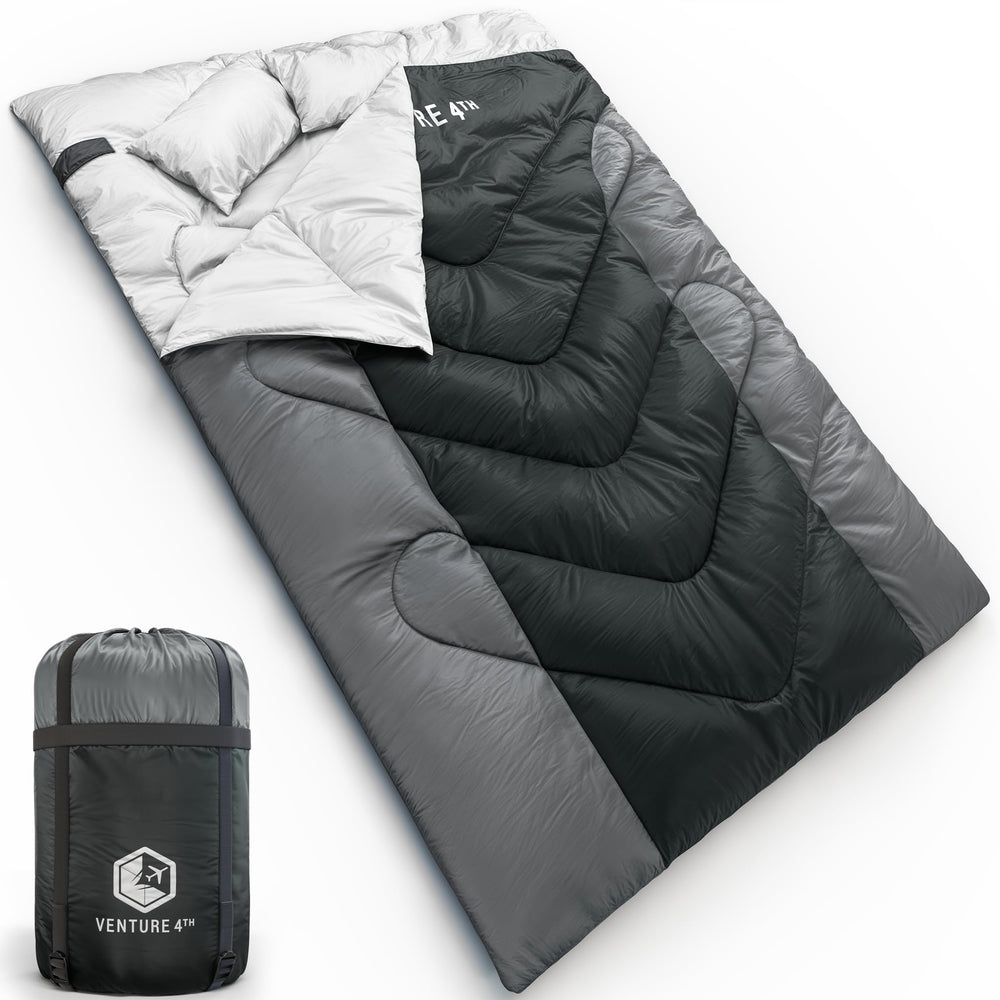 VENTURE 4TH double sleeping bag two person inside view for cozy camping comfort