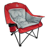 Venture Forward oversized folding camping chair seat close-up shows plush padding for all-day comfort.