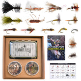 Ventures Fly Co. 40 premium hand-tied flies with fly box - assorted set