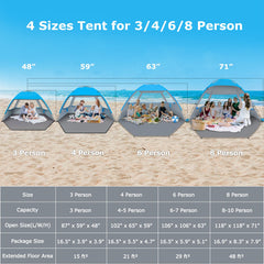 Venustas beach tent interior spacious for family lounging and games