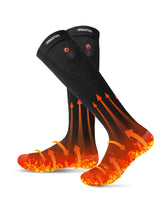 Venustas heated socks deliver full-foot warmth across the sole for cold outdoor adventures.
