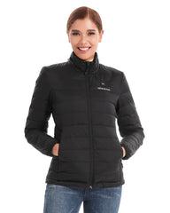 Venustas heated jacket with 6 zone heating demonstrates rapid warmth across neck, chest, pockets, and back.