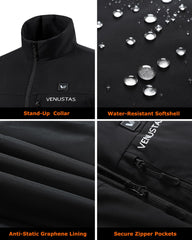 Venustas women's heated softshell vest battery bay shows compact power source for long outings