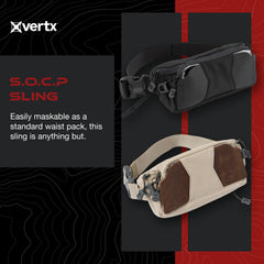 Vertx SOCP Sling quick-access pocket close-up highlighting rapid gear access