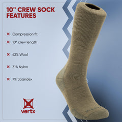 Vertx VaporCore 10in crew socks mesh-top design for enhanced breathability.