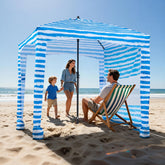 VEVOR Beach Cabana 6x6 ft shading two people with convenient storage pockets.