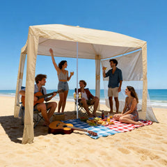 VEVOR Beach Cabana interior view shows spacious room for four to five people and gear.