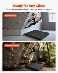 VEVOR bouldering crash pad opened flat showing thick cushioning for safe landings