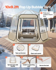 VEVOR bubble tent offers 540-degree panoramic view outdoors