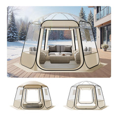 VEVOR bubble tent front view highlights a clear dome for outdoor gatherings.