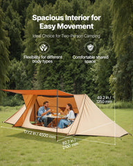 VEVOR Camping Hot Tent stove jack area enables warmth for cold nights on trips.