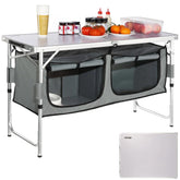 VEVOR Camping Kitchen Station with aluminum tabletop for durable outdoor cooking.
