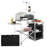 VEVOR camping kitchen table folded in storage bag for easy transport.