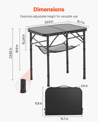 VEVOR locking system keeps the table stable during outdoor use.