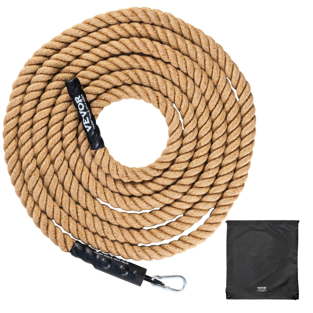 VEVOR gym climbing rope with 1.5-inch diameter provides strong grip for indoor workouts