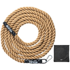 VEVOR gym climbing rope with ends and hooks for indoor setup