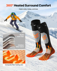 VEVOR heated socks with app control for easy temperature adjustments.