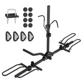 VEVOR hitch mount bike rack front view with 80 lb capacity on a vehicle