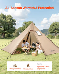 VEVOR hot tent stove jack flame-retardant design for safe cooking