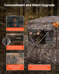 VEVOR hunting blind 360-degree windows enable versatile field visibility.