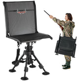 VEVOR hunting chair with 360° swivel for silent target tracking outdoors.