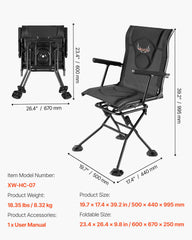 VEVOR hunting chair padded armrests for added comfort during long sits