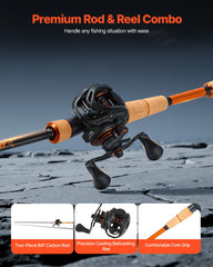 VEVOR IM7 carbon fiber rod offering heightened sensitivity for subtle bites.