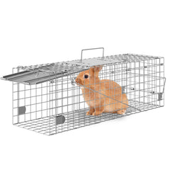 VEVOR live animal cage with handle shows easy portability for field use