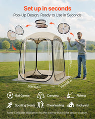 VEVOR pop-up sports tent clear 540-degree view for unobstructed action.
