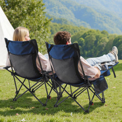 VEVOR reclining camping chair footrest extended shows full lounging support.