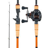 VEVOR rod-and-reel-combo 7 ft two-piece rod for versatile bass casting.