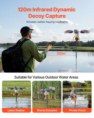 VEVOR duck decoy quick-install rod enables easy setup on banks.